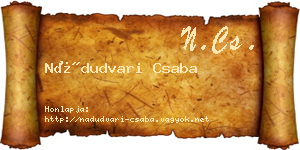 Nádudvari Csaba névjegykártya